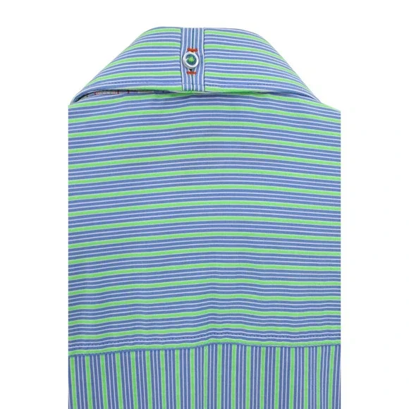 Robert Graham Long Sleeve Shirt Mens Large Tailored Fit Striped Blue Green - Picture 4 of 12